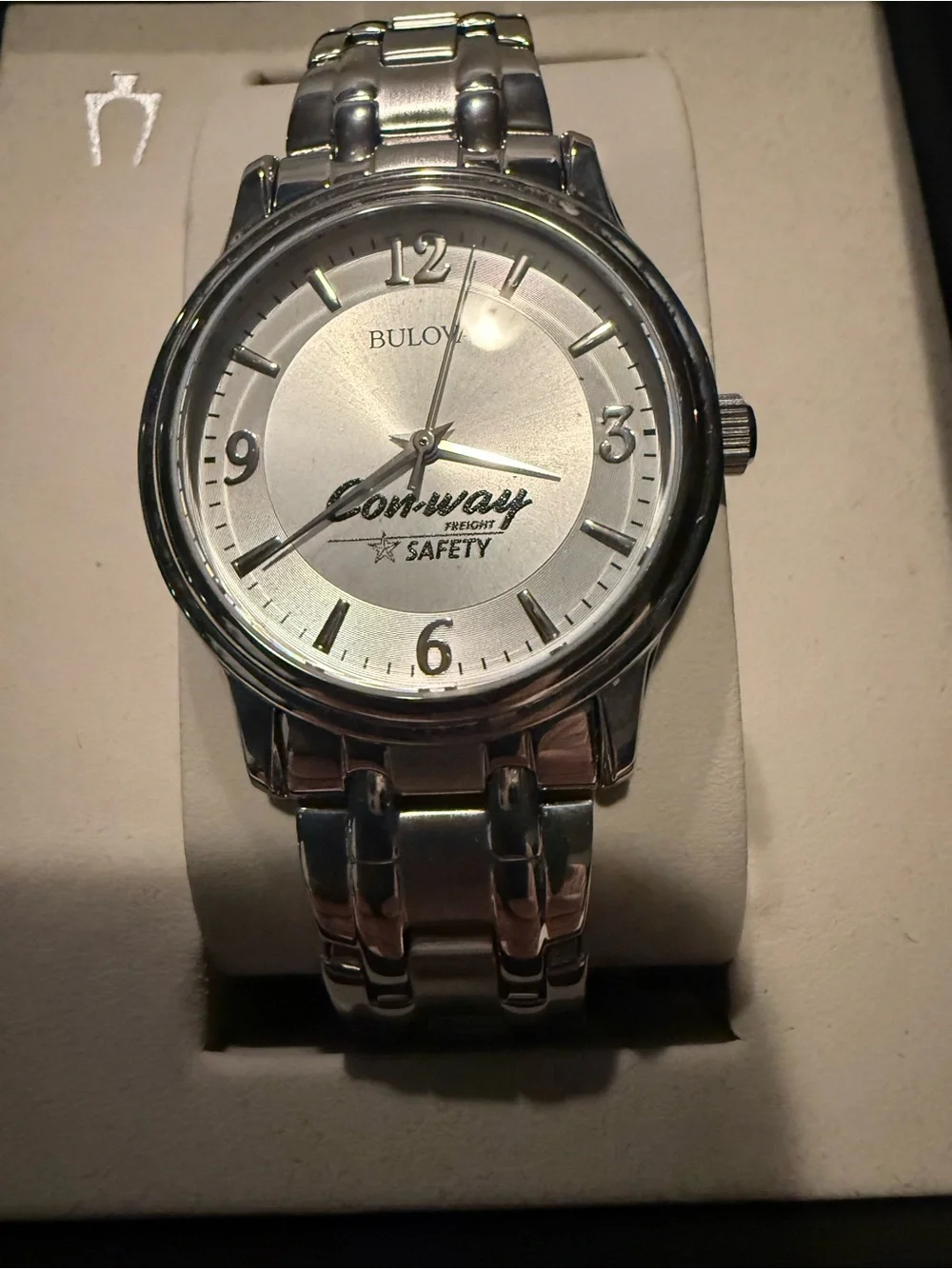 Bulova Silver Stainless Steel Watch with Silver Dial